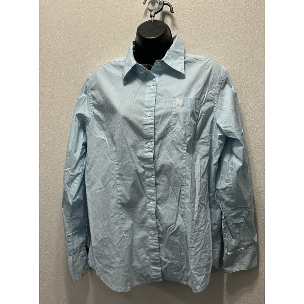 Wrangler Women’s George Straight Light Blue Print L. Sleeve Button‎ Down Size L